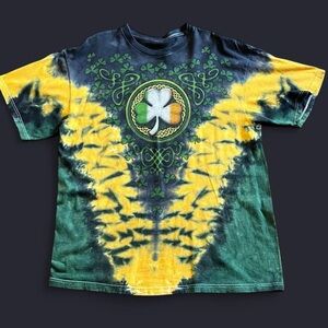 Vintage 90’s Tie Dye Shamrock Shirt XL Irish Pride St Patrick’s Day